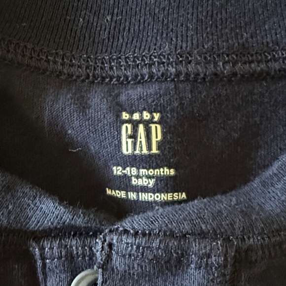 2 Kids Long Sleeve Henley Shirts - Navy and Tan - Picture 2 of 4